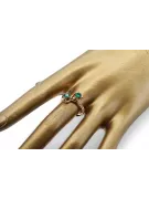 Anneau Artisanat vintage Émeraude Or rose 14 carats vintage d'origine vrc266r